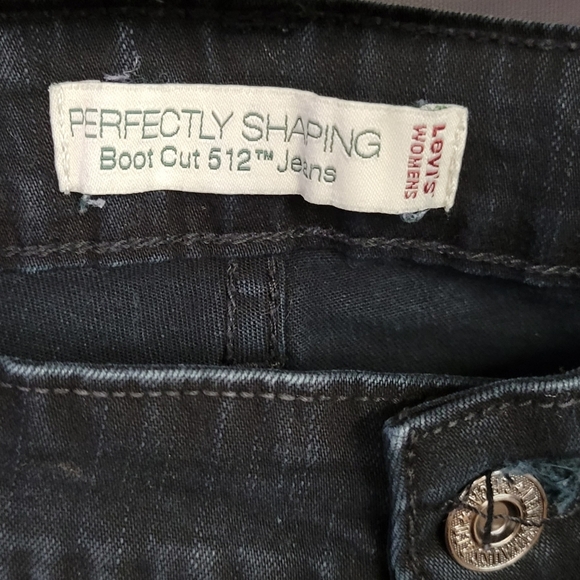 Levi Black Jeans Women's Boot Cut 512 Perfectly Shaping 22W Medium - Picture 4 of 8